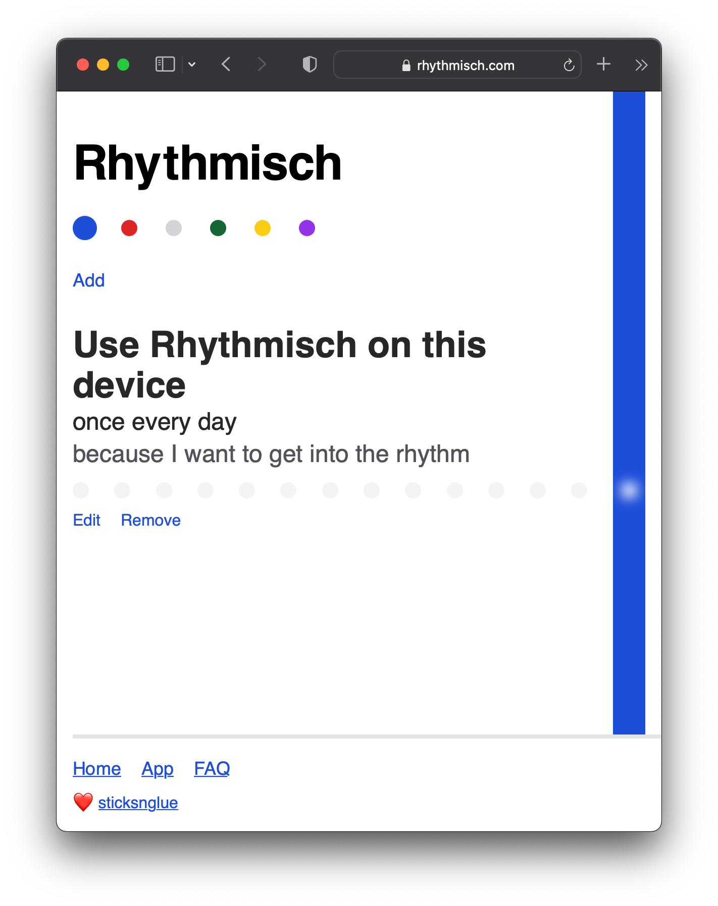 The first released version of Rhythmisch